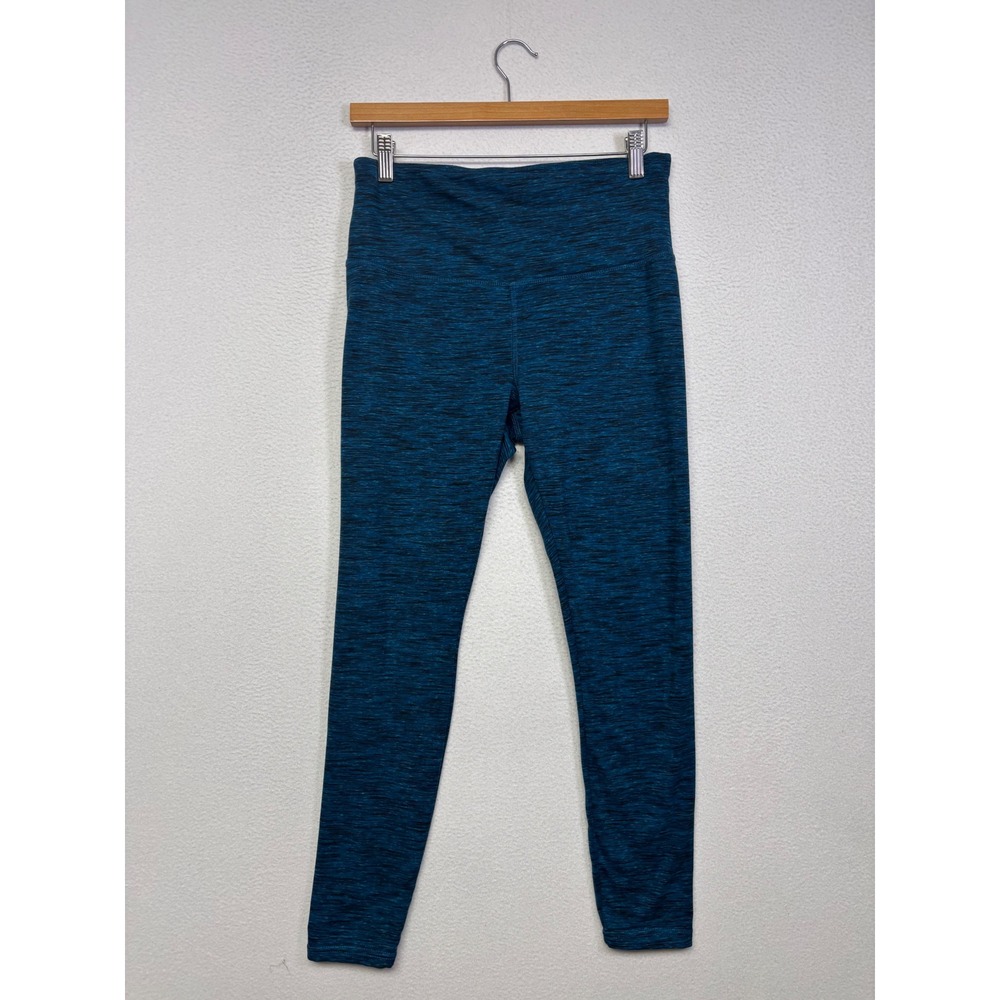 Activewear Athletic Works Womens M Blue Space Dye High Waisted Yoga Leggings